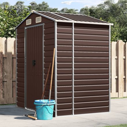 vidaXL barna horganyzott acél kerti fészer 191 x 130 x 198 cm