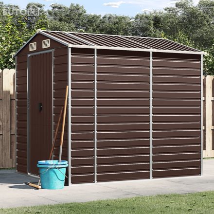 vidaXL barna horganyzott acél kerti fészer 191 x 215 x 198 cm