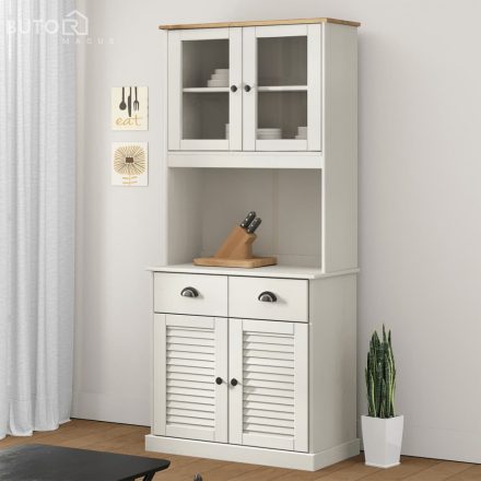 vidaXL VIGO fehér tömör fenyőfa magasszekrény 78x40x175 cm