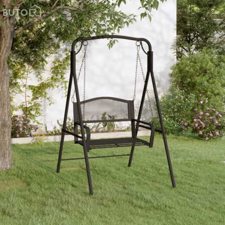 vidaXL fekete acél hintapad 124 cm