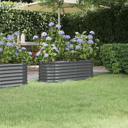 vidaXL antracitszürke horganyzott acél kerti magaságyás 114x40x36 cm