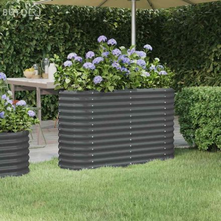vidaXL antracitszürke horganyzott acél kerti magaságyás 114x40x68 cm
