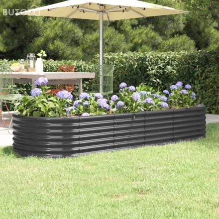 vidaXL antracitszürke horganyzott acél kerti magaságyás 224x80x36 cm