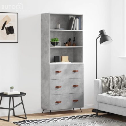 vidaXL betonszürke szerelt fa magasszekrény 69,5 x 34 x 180 cm