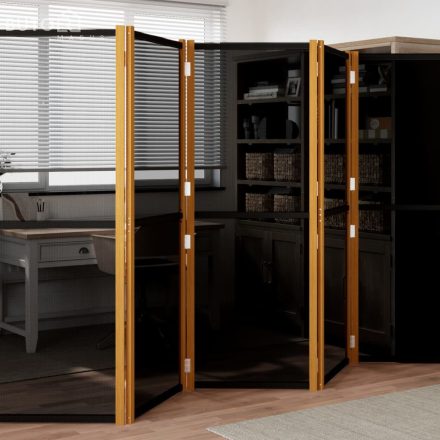 vidaXL fekete 5 paneles térelválasztó 350x180 cm