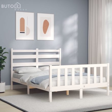 vidaXL fehér tömör fenyőfa ágy matrac nélkül 120 x 200 cm
