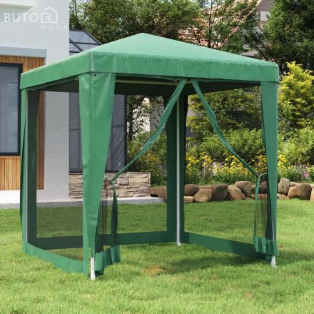 vidaXL zöld HDPE rendezvénysátor 4 hálós oldalfallal 2 x 2 m
