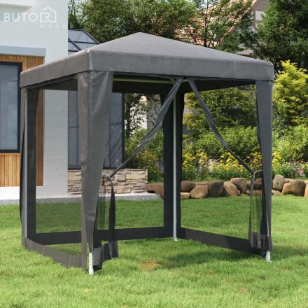 vidaXL antracitszürke HDPE rendezvénysátor 4 hálós oldalfallal 2 x 2 m