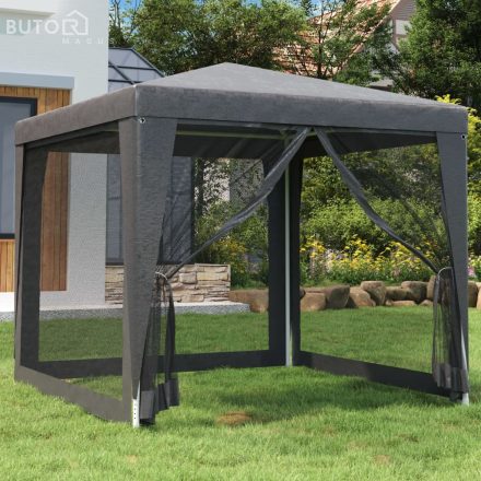vidaXL antracitszürke HDPE partisátor 4 hálós oldalfallal 2,5x2,5 m