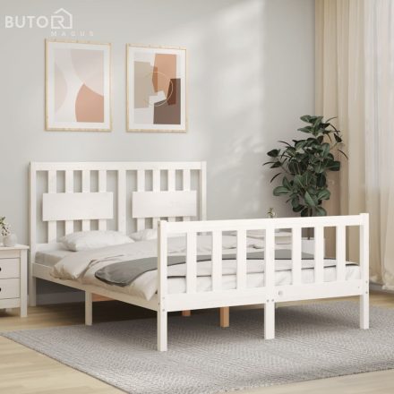 vidaXL fehér tömör fenyőfa ágy matrac nélkül 120 x 200 cm
