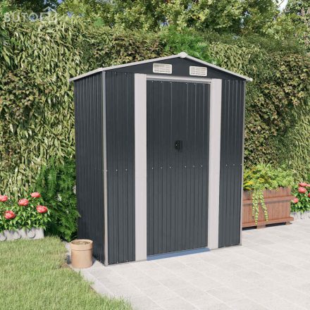 vidaXL antracitszürke horganyzott acél kerti fészer 192 x 108 x 223 cm