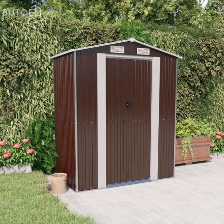 vidaXL sötétbarna horganyzott acél kerti fészer 192x108x223 cm