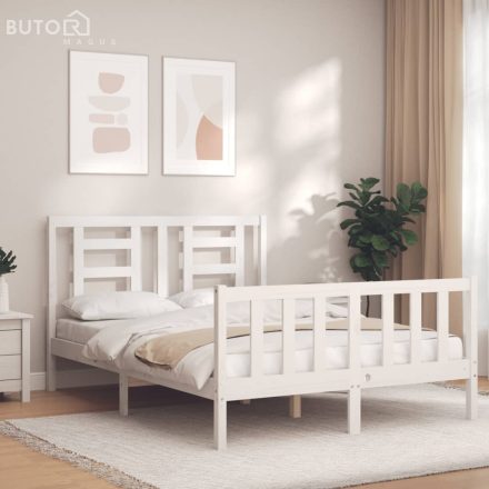 vidaXL fehér tömör fenyőfa ágy matrac nélkül 120 x 200 cm