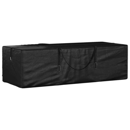 vidaXL fekete polietilén kerti párnatároló zsák 135 x 40 x 55 cm
