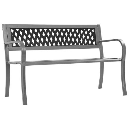 vidaXL fekete acél kerti pad 120 cm
