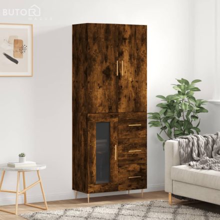 vidaXL füstös tölgy színű szerelt fa magasszekrény 69,5 x 34 x 180 cm
