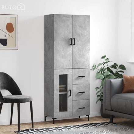 vidaXL betonszürke szerelt fa magasszekrény 69,5 x 34 x 180 cm