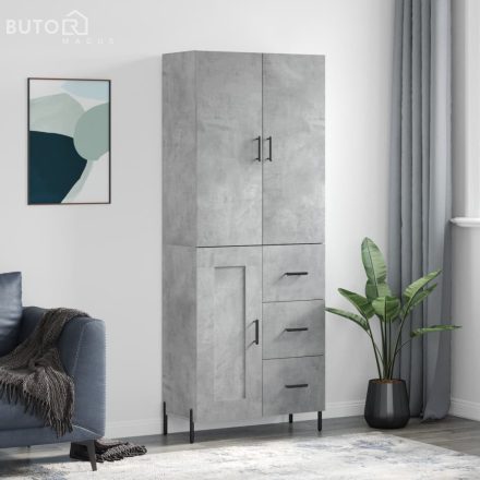 vidaXL betonszürke szerelt fa magasszekrény 69,5 x 34 x 180 cm