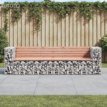 vidaXL tömör duglászfenyő gabion kerti pad 244 x 71 x 65,5 cm