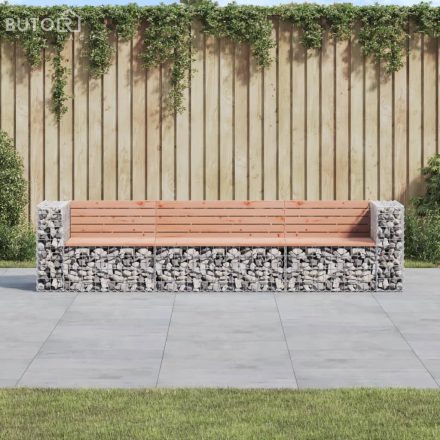 vidaXL tömör duglászfenyő gabion kerti pad 287x71x65,5 cm
