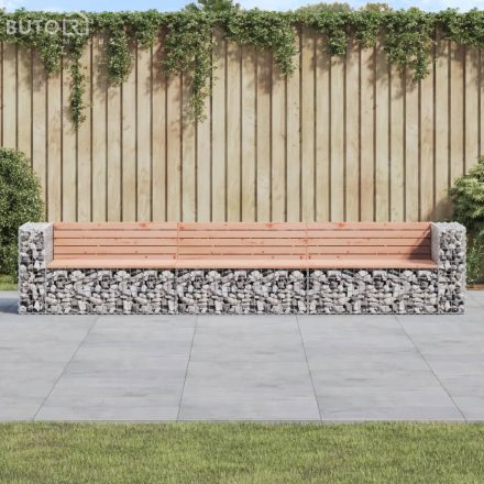 vidaXL tömör duglászfenyő gabion kerti pad 347x71x65,5 cm