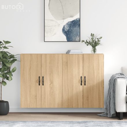 vidaXL 2 db sonoma tölgy színű szerelt fa falra szerelhető szekrény