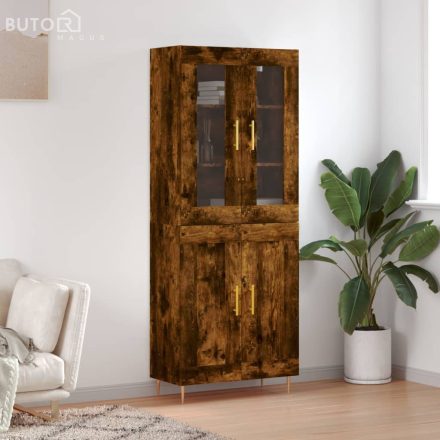 vidaXL füstös tölgy színű szerelt fa magasszekrény 69,5 x 34 x 180 cm