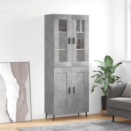 vidaXL betonszürke szerelt fa magasszekrény 69,5 x 34 x 180 cm