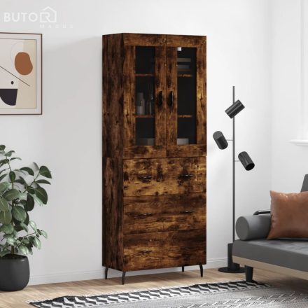vidaXL füstös tölgy színű szerelt fa magasszekrény 69,5 x 34 x 180 cm