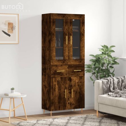 vidaXL füstös tölgy színű szerelt fa magasszekrény 69,5 x 34 x 180 cm