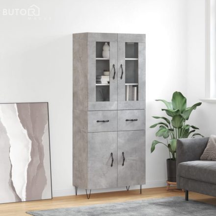 vidaXL betonszürke szerelt fa magasszekrény 69,5 x 34 x 180 cm