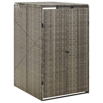 vidaXL szürke polyrattan kerekes kukatároló fészer 70 x 80 x 117 cm