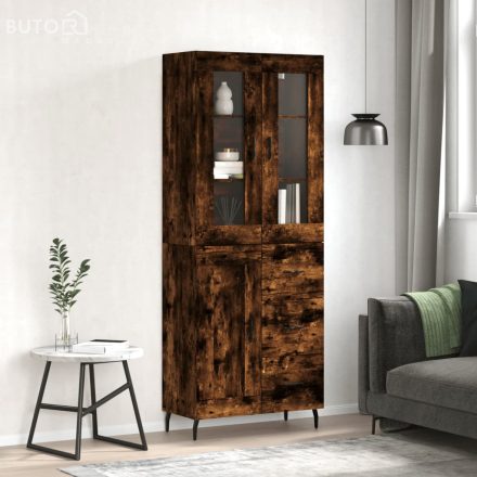 vidaXL füstös tölgy színű szerelt fa magasszekrény 69,5 x 34 x 180 cm