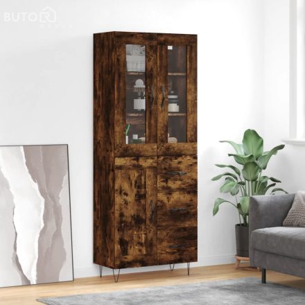 vidaXL füstös tölgy színű szerelt fa magasszekrény 69,5 x 34 x 180 cm