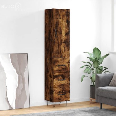 vidaXL füstös tölgy színű szerelt fa magasszekrény 34,5x34x180 cm