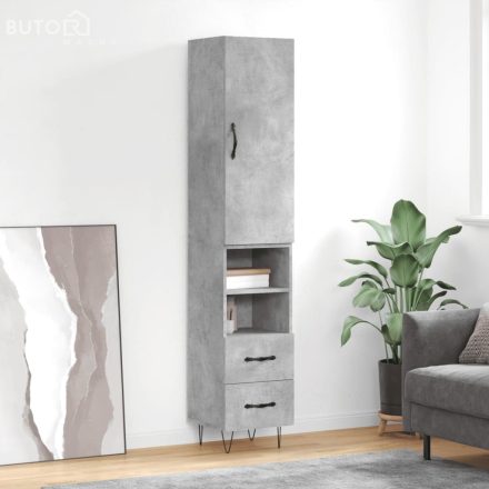 vidaXL betonszürke szerelt fa magasszekrény 34,5x34x180 cm