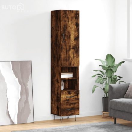 vidaXL füstös tölgy színű szerelt fa magasszekrény 34,5x34x180 cm