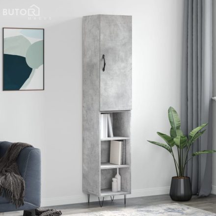 vidaXL betonszürke szerelt fa magasszekrény 34,5x34x180 cm