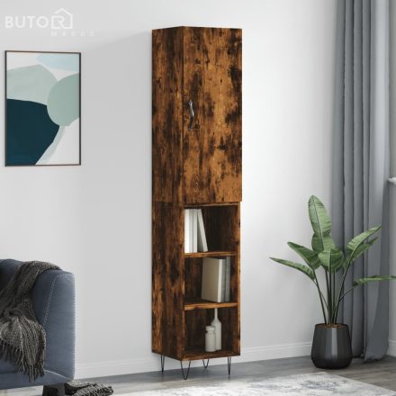 vidaXL füstös tölgy színű szerelt fa magasszekrény 34,5x34x180 cm