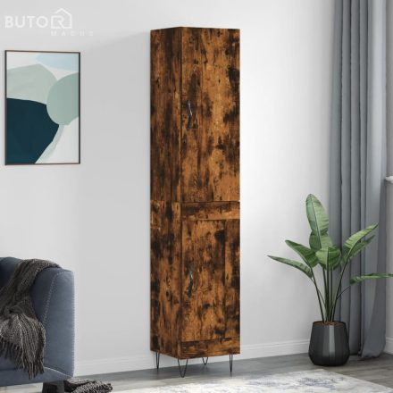 vidaXL füstös tölgy színű szerelt fa magasszekrény 34,5x34x180 cm