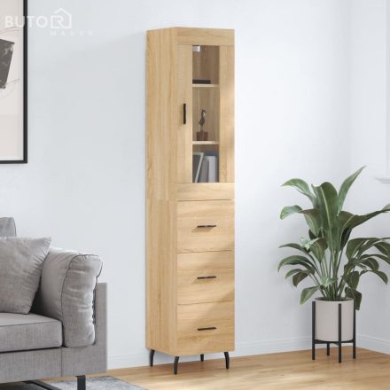 vidaXL sonoma tölgy szerelt fa magasszekrény 34,5x34x180 cm