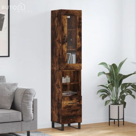 vidaXL füstös tölgy színű szerelt fa magasszekrény 34,5x34x180 cm