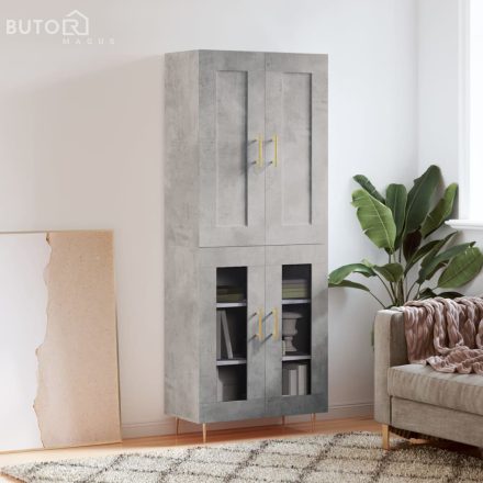 vidaXL betonszürke szerelt fa magasszekrény 69,5 x 34 x 180 cm
