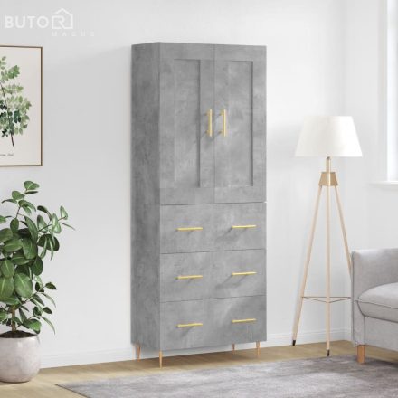 vidaXL betonszürke szerelt fa magasszekrény 69,5 x 34 x 180 cm