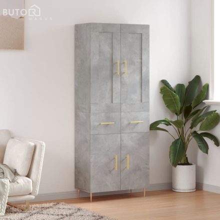 vidaXL betonszürke szerelt fa magasszekrény 69,5 x 34 x 180 cm