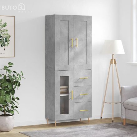 vidaXL betonszürke szerelt fa magasszekrény 69,5 x 34 x 180 cm