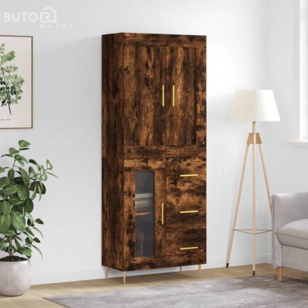 vidaXL füstös tölgy színű szerelt fa magasszekrény 69,5 x 34 x 180 cm