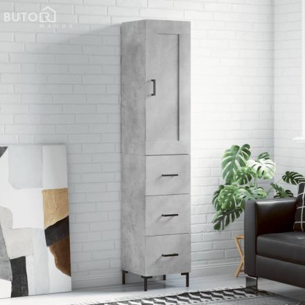 vidaXL betonszürke szerelt fa magasszekrény 34,5x34x180 cm