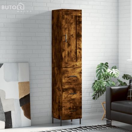 vidaXL füstös tölgy színű szerelt fa magasszekrény 34,5x34x180 cm