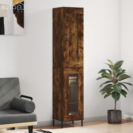 vidaXL füstös tölgy színű szerelt fa magasszekrény 34,5x34x180 cm